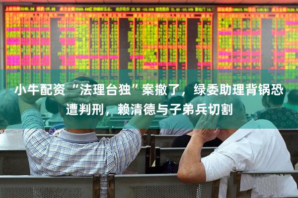 小牛配资 “法理台独”案撤了，绿委助理背锅恐遭判刑，赖清德与子弟兵切割